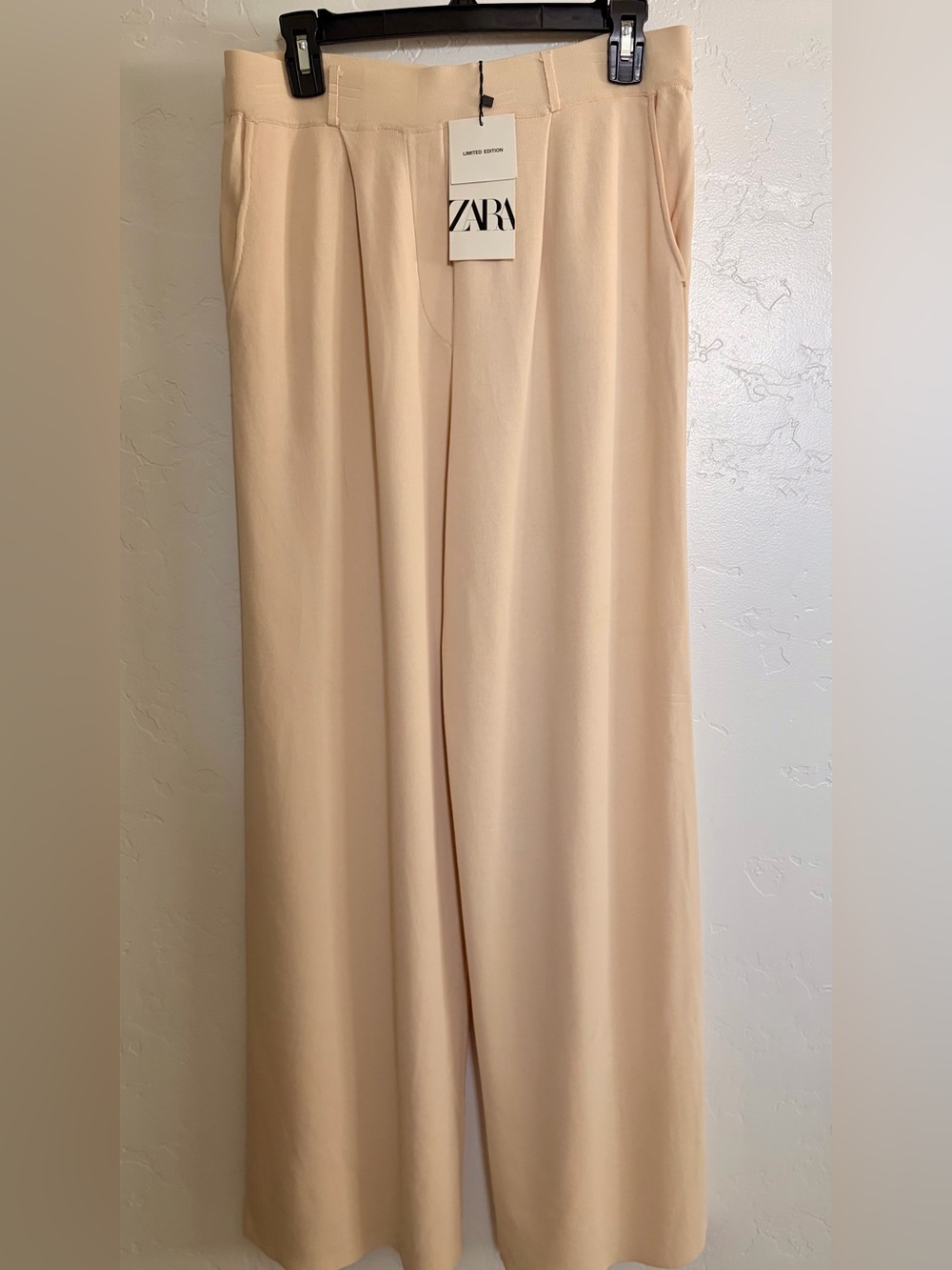Zara Cream Wide-Leg Pants size L NWT SKU0131